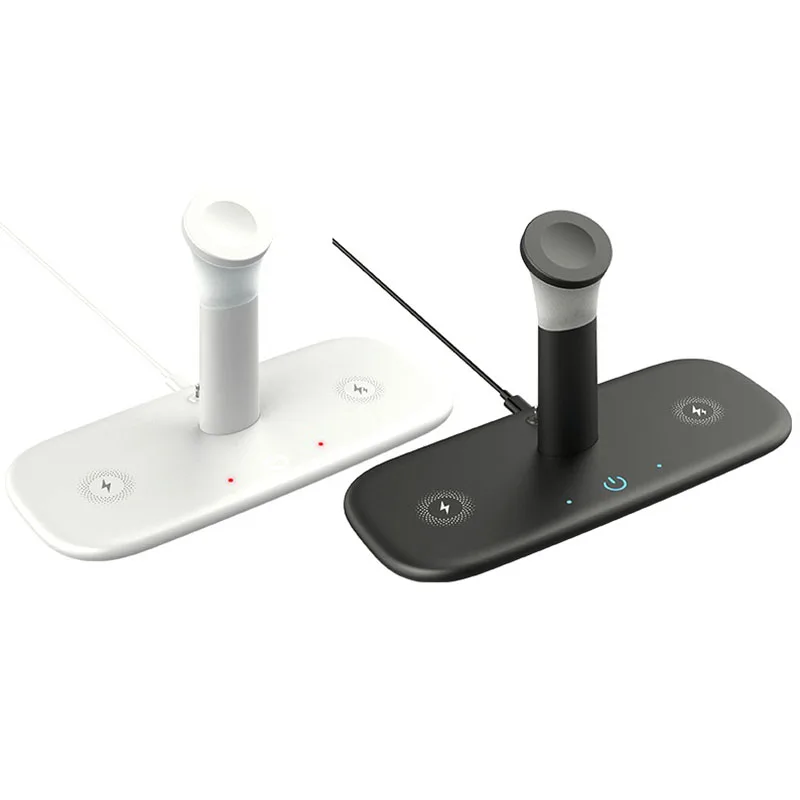 

15W Qi Wireless Charger Holders Docking Station 5 in 1 Multifunctional Charger with Lamp
