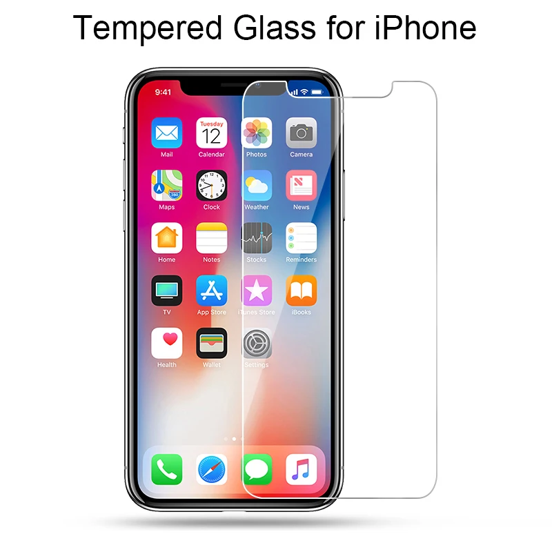 Закаленное стекло для iPhone 7 8 6 5 зеркальная защита экрана телефона 9H HD закаленная