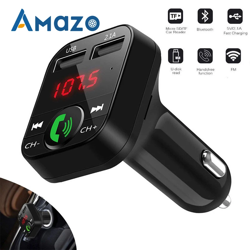Автомобильный FM трансмиттер B2 беспроводной MP3 плеер с функцией быстрой зарядки и