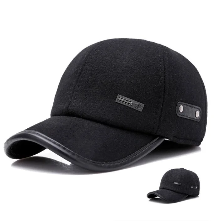 Мужские повседневные бейсболки HAIGE006 толстые Хлопковые с ветрозащитным ушным