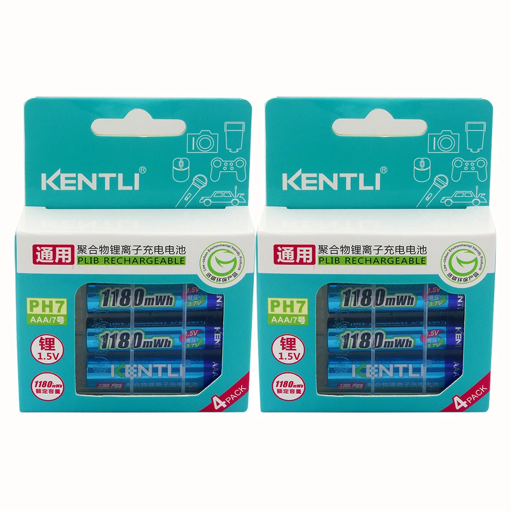 KENTLI 1,5 v 1180mWh AAA литий-полимерный литий-ионный полимерный литиевый аккумулятор