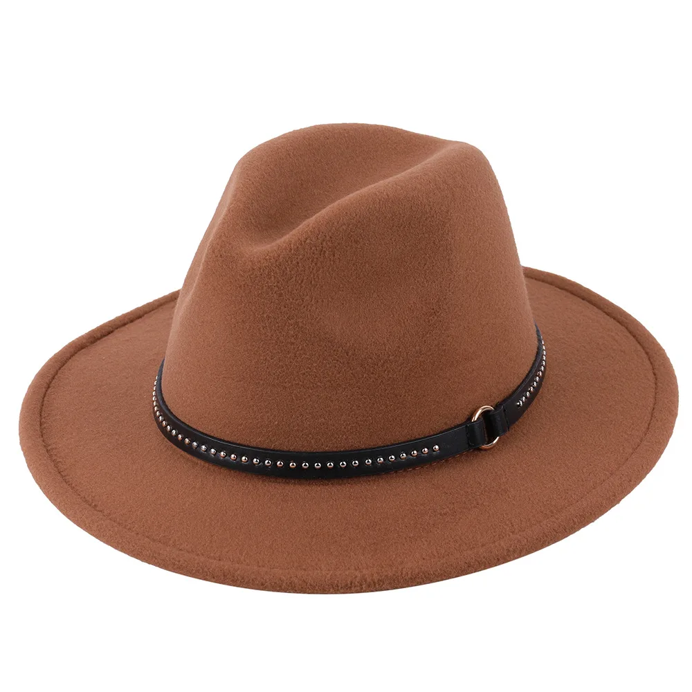 

Classic jazz hat small spring and autumn ladies cashmere top hat coffee with British male hat