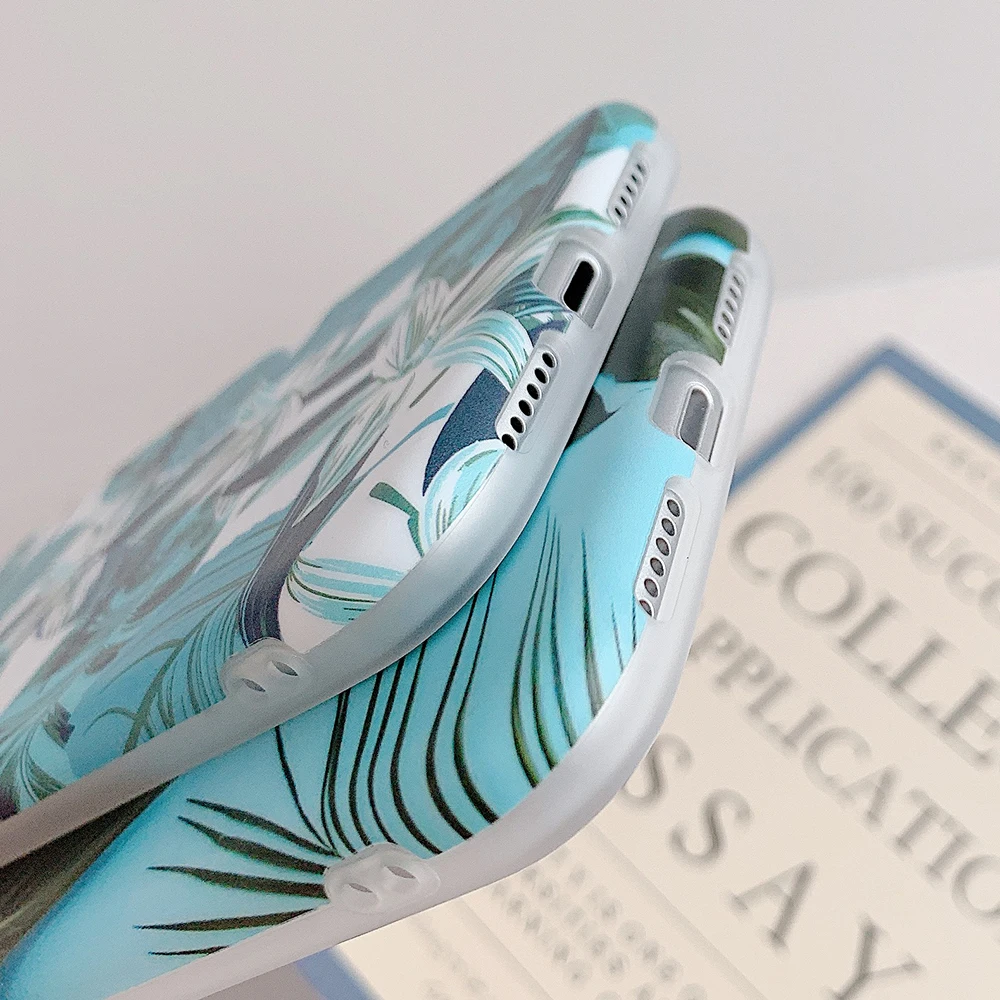 Ретро акварельный чехол для телефона с банановым листом iPhone 12 Mini 11 Pro Max XR X XS 7 8 Plus