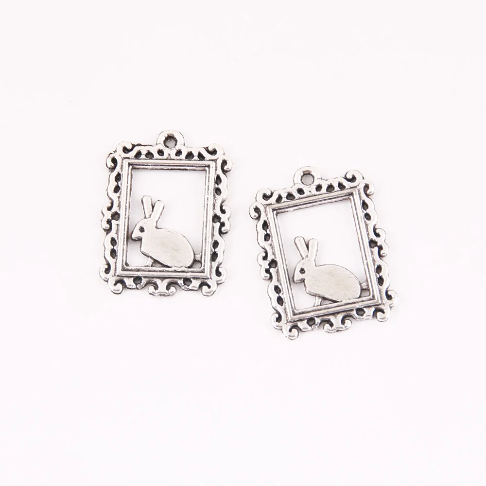 5 шт покрытые серебром Цвет 3D кроликов подвески для головы браслетов и ожерелий DIY
