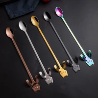 creative cat coffee spoon 304 stainless steel dessert spoon children eating spoon coffee stirring spoon coffeeware
