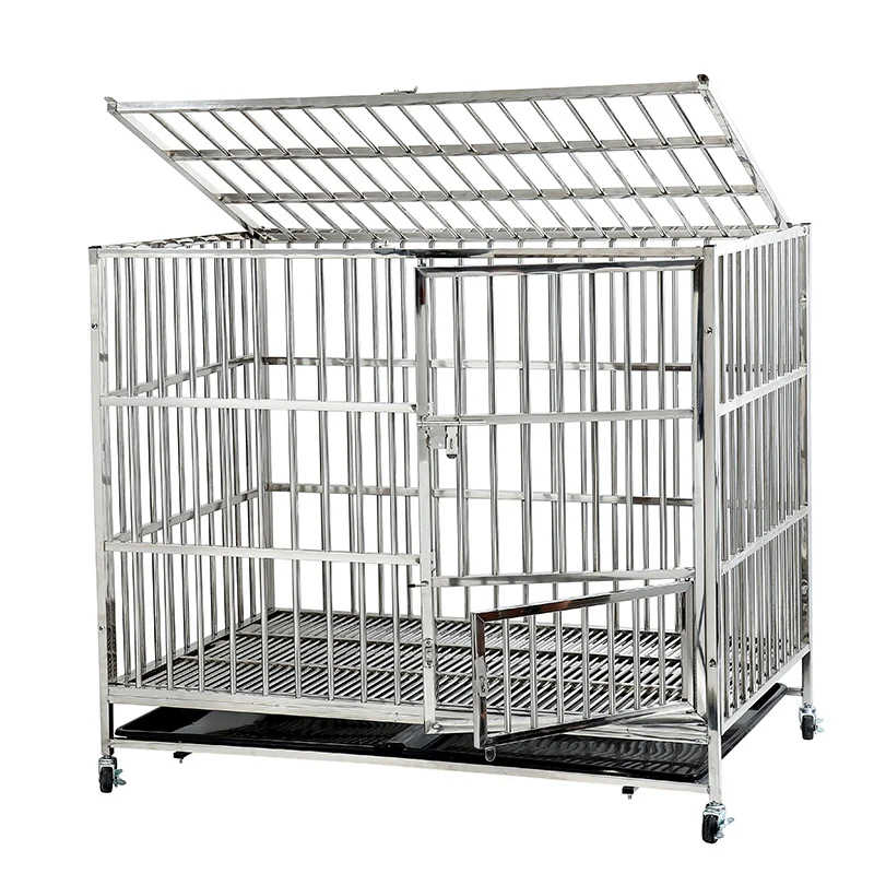 Толстая клетка для собак из нержавеющей стали большая маленькая и средняя Тедди