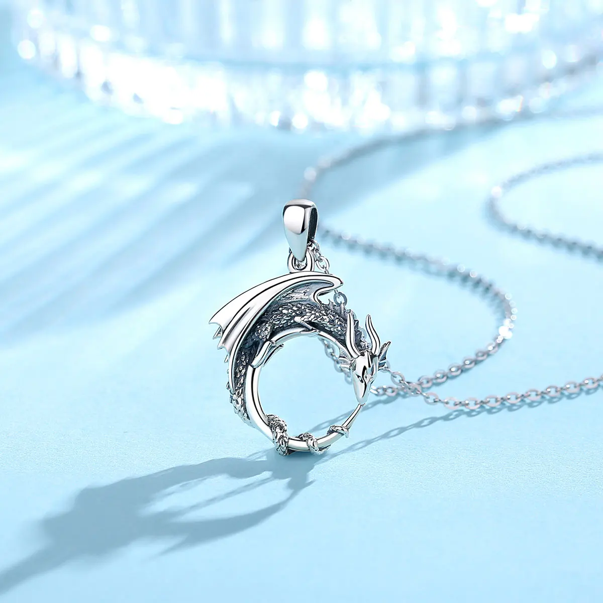 Эудора Настоящее серебро 925 пробы крутой Дракон ожерелье темперамент Личность