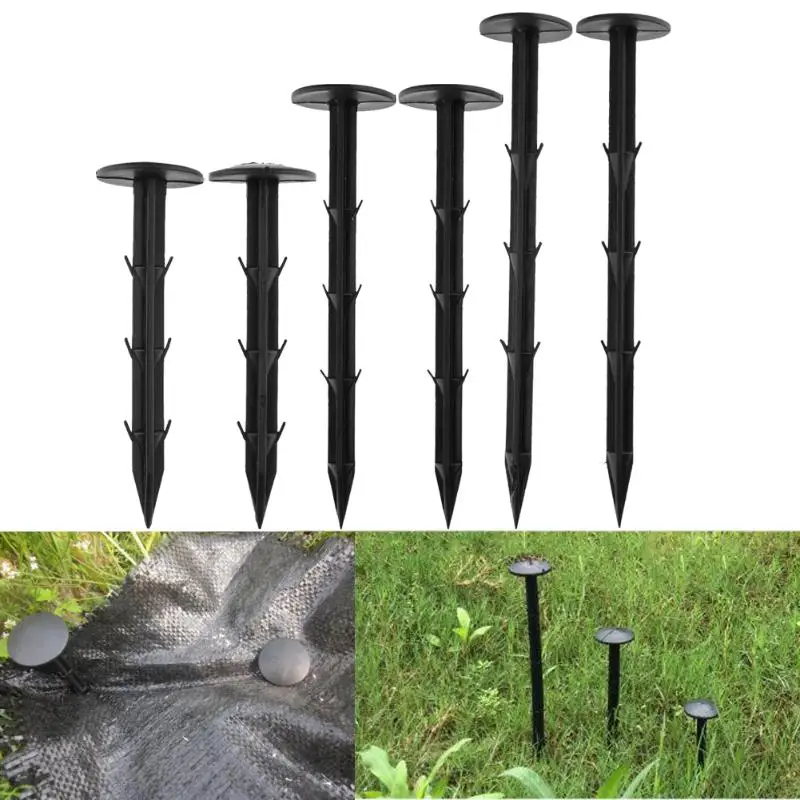 

Ground Nail Film Fixed Garden Pegs Black Plastic Outdoor Mulch Shading Black Reusable Gardening Tools 11/12/16/20cm 50pcs/Lot