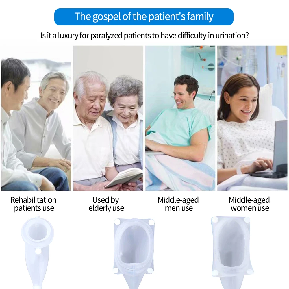 Силиконовый мочевой дренажный мешок для сбора мочи с камерой против рефлюкса 1000