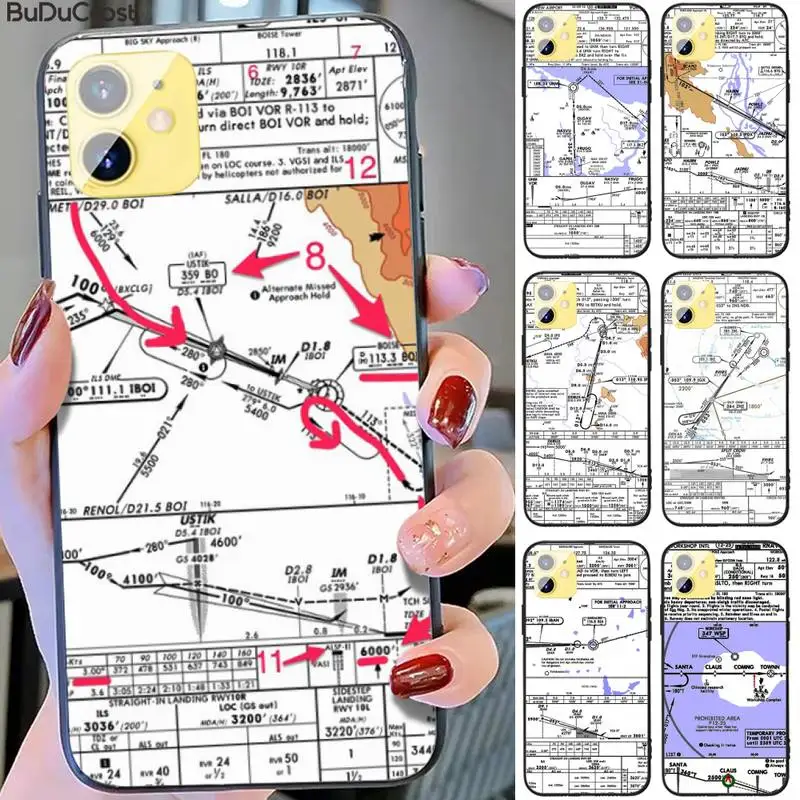 

Riccu The plane Aviation Chart Phone Case For iphone 11 12 Mini Pro Max X XS MAX 6 6s 7 8 Plus 5 5S 5SE XR SE2020