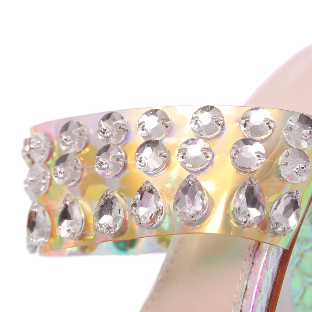 Женские шикарные тапочки кожаные сандалии со стразами женские пляжные шлепанцы