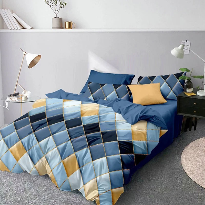 

Bedspread Set Geometry King Size Bedding Set Diamond Queen Duvet Cover For Double Bed Cover200*230cm Постельное Бельё Комплект