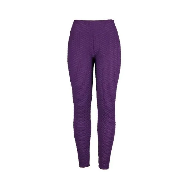 purple Черные, белые женские леггинсы из полиэстера, длина по щиколотку, стандартные складывающиеся штаны, эластичные, сохраняющие стройность, пуш-ап, для фитнеса, женские леггинсы, новинка - Цвет: purple
