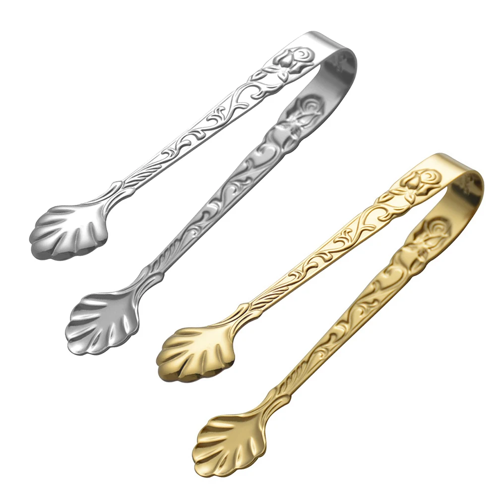 

Retro Stainless Steel Rose Embossed Food Tongs Barbecue Tongs Ice Tongs Sugar Tongs Kitchen Service Tongs Bar Accessories