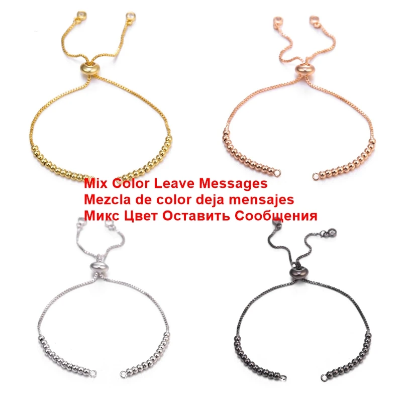 Mix Color Juya, 5 шт.,, сделай сам, медные цепи, фурнитура, ручная работа, регулируемые слайдеры, цепи для модных разъемов, очаровательные браслеты, изготовление - Цвет: Mix Color