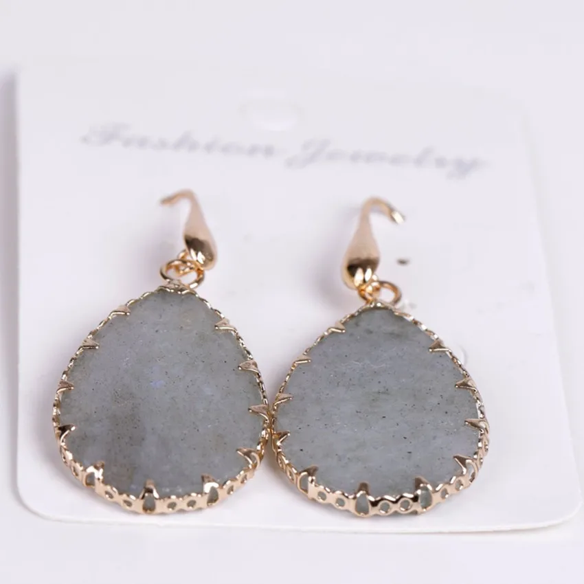 Женский уникальный светильник FYJS желтое золото каплевидные серьги-подвески из