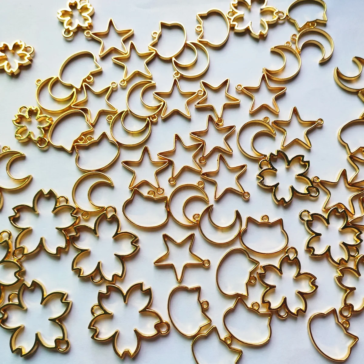 Металлические серьги звезда кошка луна сделай сам металлическая рамка ободок