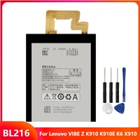 original replacement phone battery bl216 for lenovo vibe z k910 k910e k6 x910 rechargable batteries 3000mah with free tools