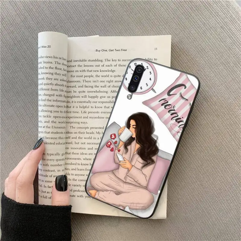 

Fashion Brown Hair Mom Phone Case For Samsung galaxy S 9 10 20 A 10 21 30 31 40 50 51 71 s note 20 j 4 2018 plus