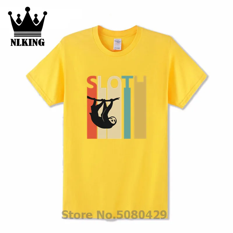 Vintage Sloth Gift Japanese Anime T-shirts Men monkey humor boy girl 3 T-Shirts Hakuna sloth Short Sleeve O-Neck tees | Мужская одежда
