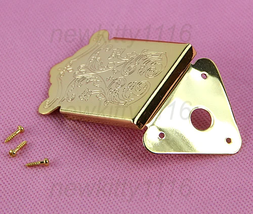 Золотой подгрифок мандолины мост хром для гитары цветочный узор с крышкой | Спорт