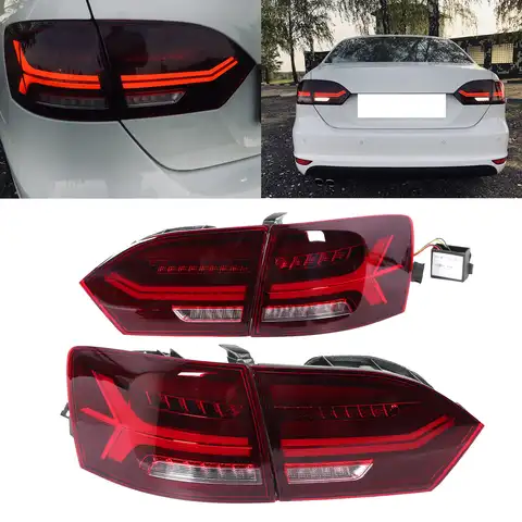 VLAND полноприводные светодиодные динамические задние фонари Вишневый красный объектив IP67 Водонепроницаемый подходит для Volkswagen Jetta MK6 2011-2014 а...