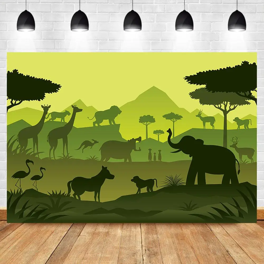 Nitree джунгли сафари фотографии фоны с днем рождения фон Зеленый Лес Животные Фон фотографии