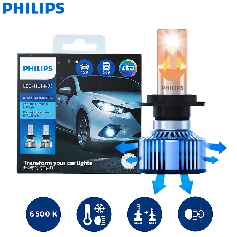Светодиодные фары Philips Ultinon Essential S2 H7 H1 H4 H8 H11 H16 HB3 HB4 H1R2 9003 9005 9006 9012 K противотуманные