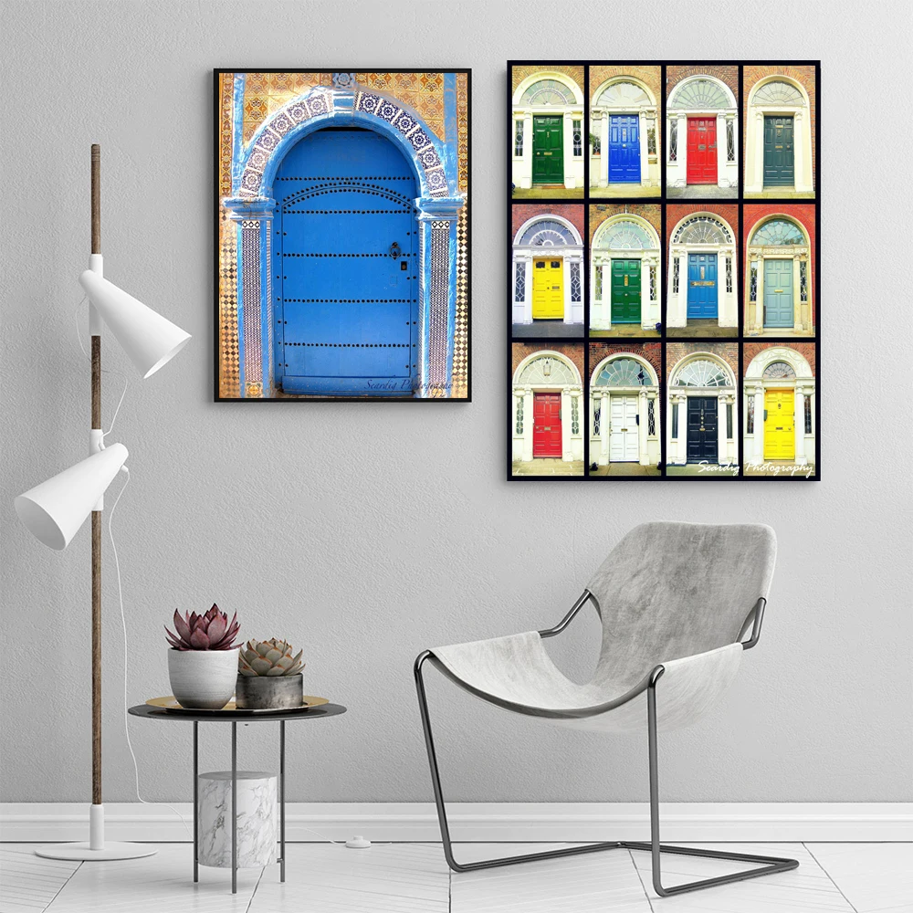 Современная Художественная Настенная картина с изображением старых ворот