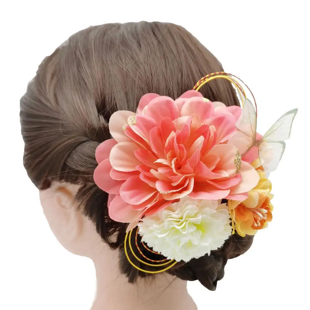 

Заколка для волос Echo-beauty, привлекательная многоцветная заколка для волос с искусственными цветами в стиле ретро для девочек