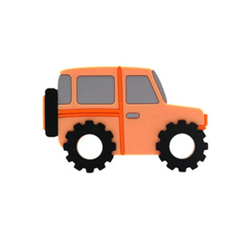 Оранжевый Чип и Дейл 5 шт. DIY силиконовый Прорезыватель автомобиль без добавления бисфенола А Жевательная подвеска уход сенсорные Детское Зубное кольцо для соски игрушечный детский душ подарок - Цвет: Оранжевый