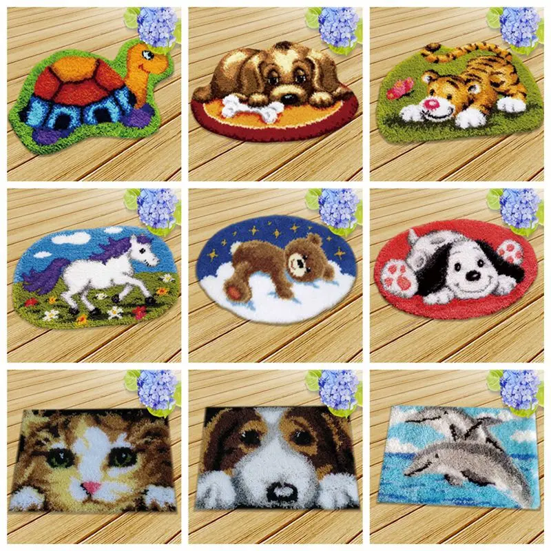 Набор для рукоделия Prajna вязаный коврик с милыми животными холст крючком вышивка