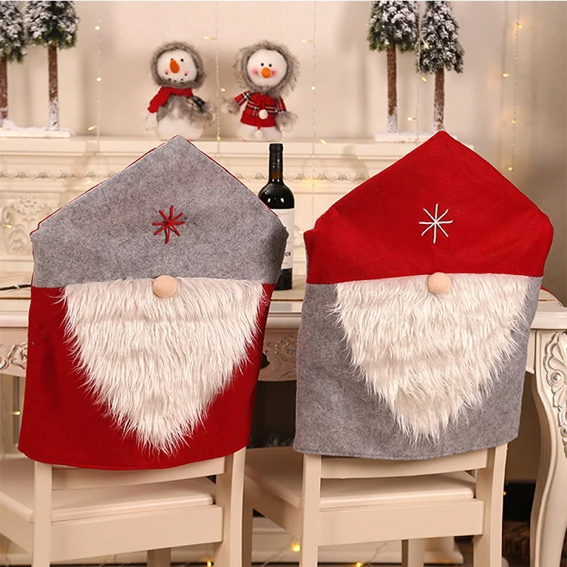 

Zollor Christmas Santa Claus Chair Cover Home Dining Chair Cover New Year Dinner Chair DecorLovely Christmas Faceless Chair Set