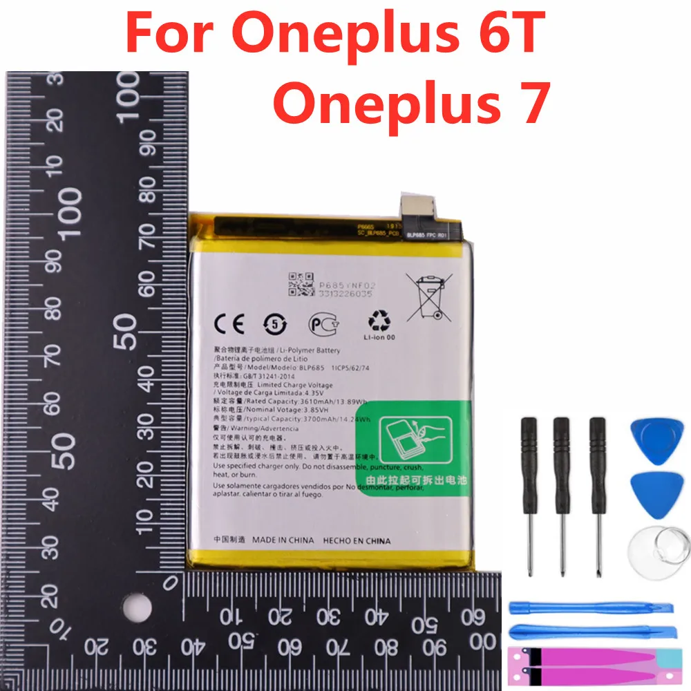 

Phone Battery For OnePlus 6T A6010 BLP685 3700mAh One Plus 7 High Quality Replacement Li-ion Batteries