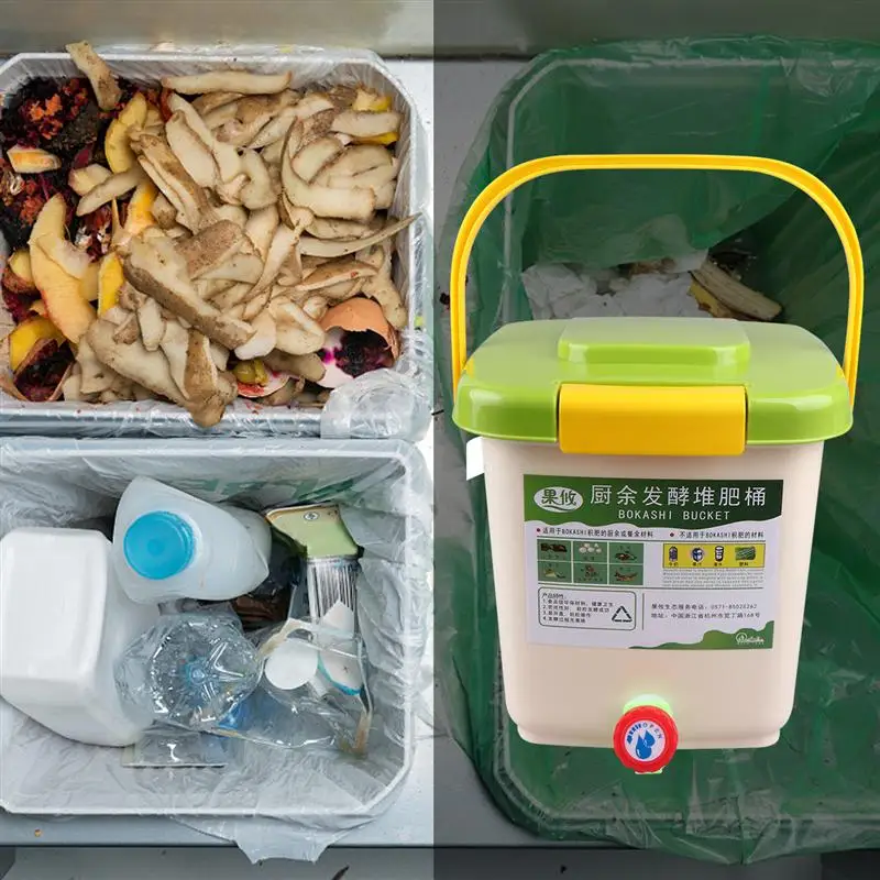 1 шт. 12л мусорное ведро для кухни портативное кухонное набор ведер с крышкой