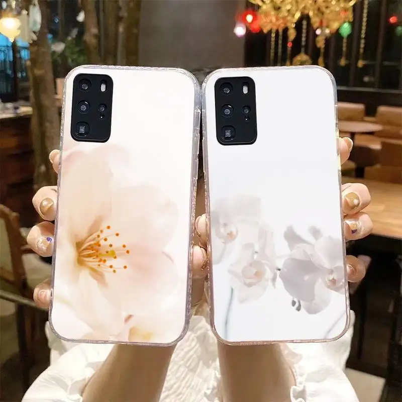 

Artistic Flowers On White Phone Case For Samsung S4 S5 S6 S7 S7Edge S8 S9 S10 E Plus S20Fe lite Cover Fundas Coque