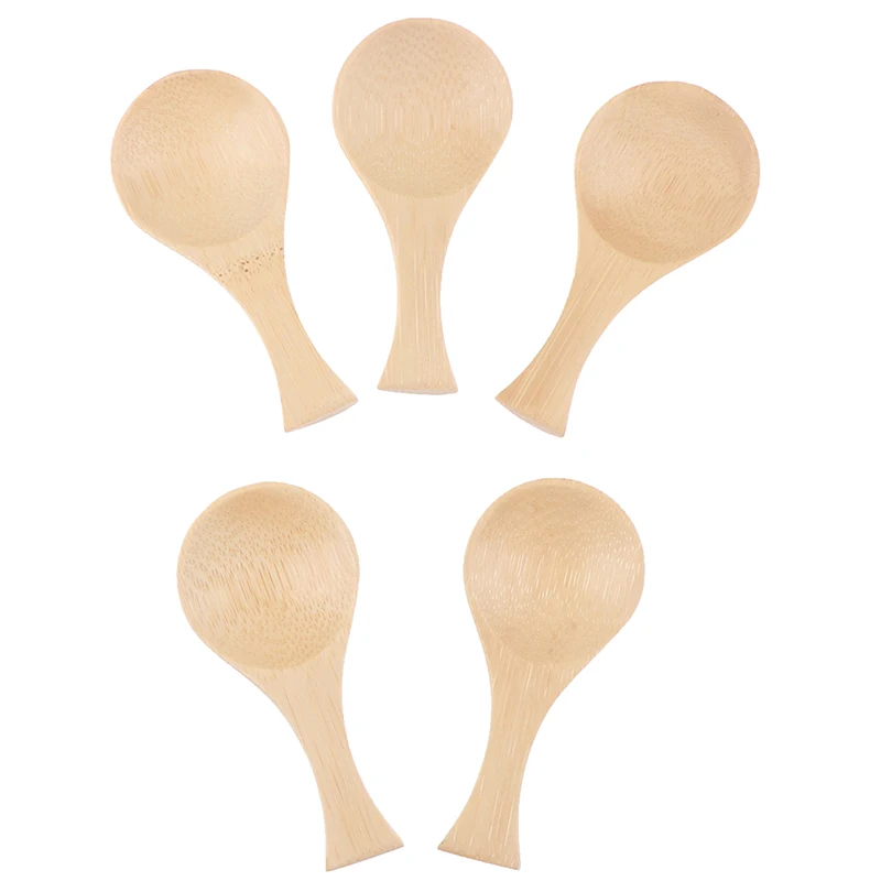 

5Pcs/lot Small Wooden Salt Spoon Solid Wood Condiments Spoon Honey Teaspoon