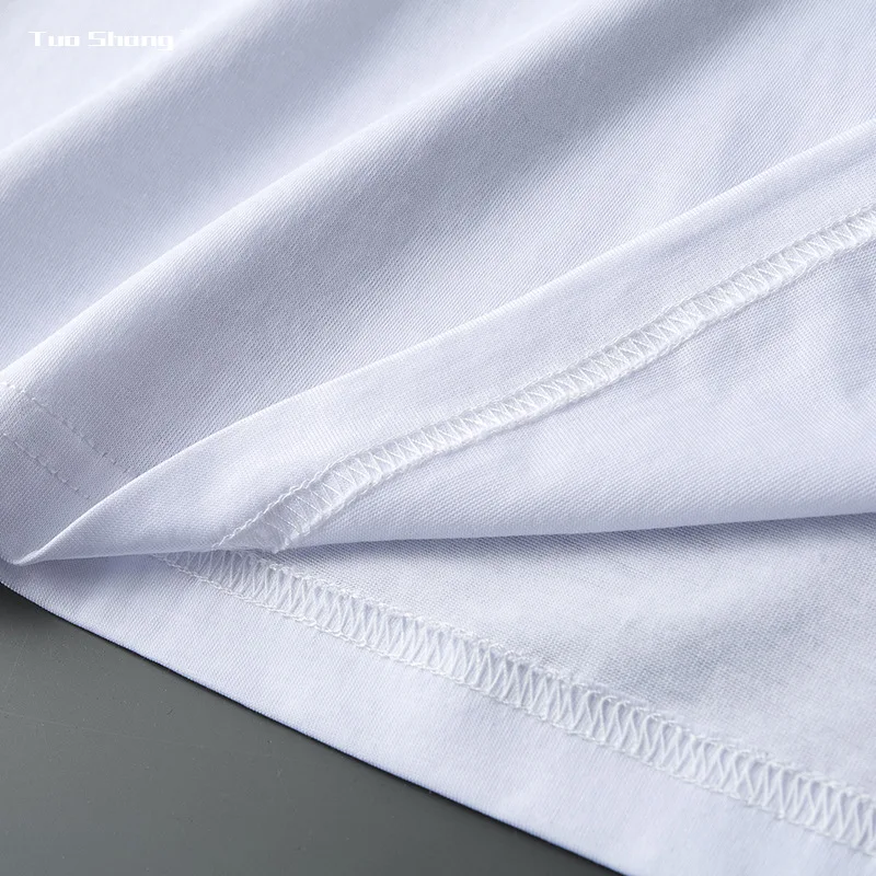 

2021 Summer Rhinestones Skull T Shirts Men Streetwear Clothing Fashion O Neck Short Sleeve Slim Mercerized Cotton Casual Tshirts