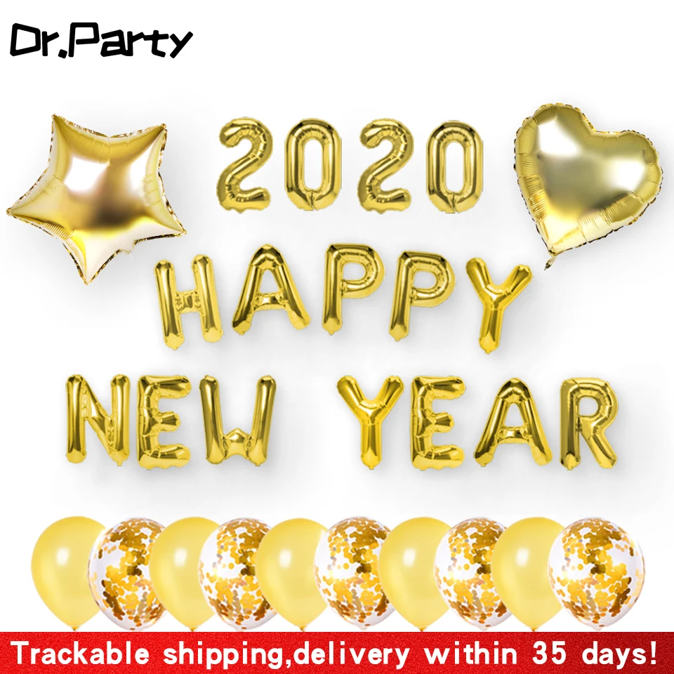 2020 украшения для новогодвечерние шары с буквами 16 дюймовые гелиевые из золотой