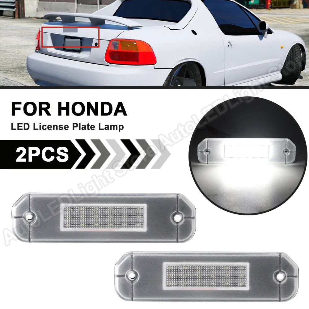 

2Pcs For Honda Civic 1996 1997 1998 1999 2000 Coupe 3D Ferio CR-X del Sol Integra SJ LED License Number Plate Lights Lamp