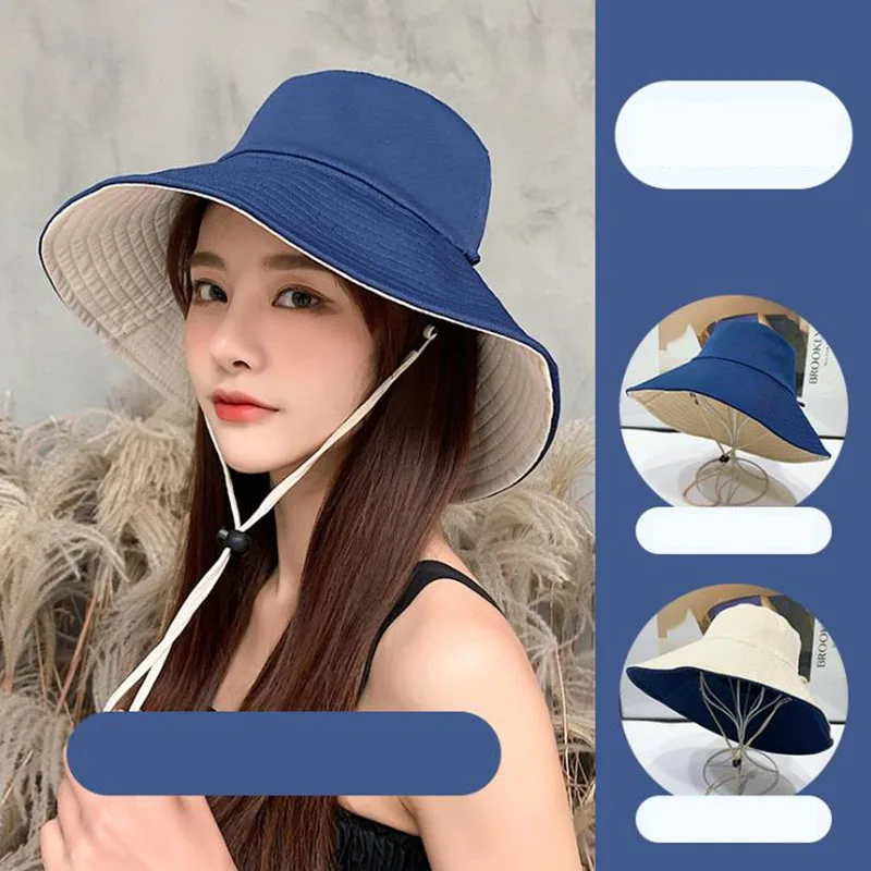 Кепки солнцезащитные унисекс женские летние двухсторонние Панамы однотонные