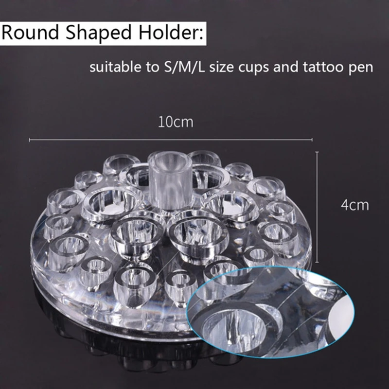 1 шт. акриловые овальные круглые крышки для тату чернила пигментные чашки