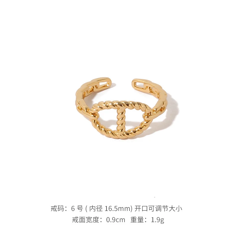 

TOSAKO Rings Gold Color Vintage Simplicity Female Jewelry Geometric Trend