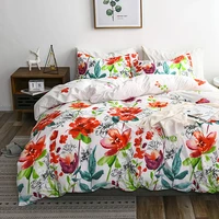 floral duvet cover set single double queen king 220x240 bedding set bed sheet pillowcase polyester bed linen quilt covers