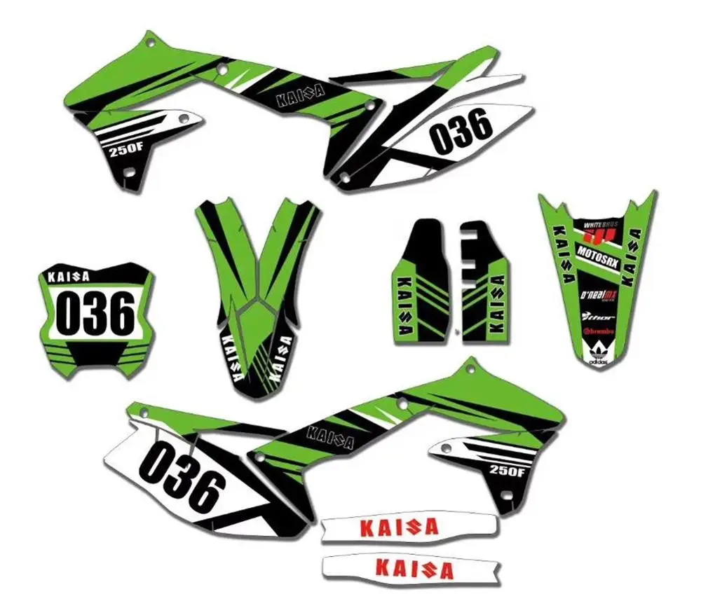 Для Kawasaki KX250F KXF250 KXF 250 KX 250F 2004 2005 пользовательские номерные знаки наклейки и фоны