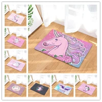 cartoon unicorn printing doormat home decoration non slip floor mat door mat for living roombathtoomhallwayoutdoor