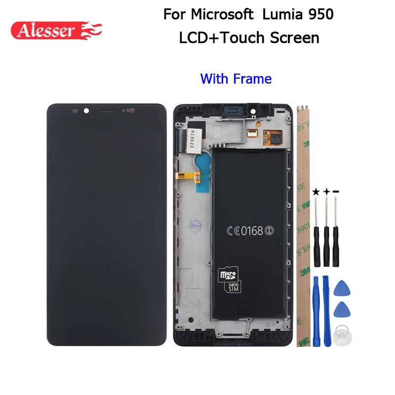 Alesser For Microsoft Lumia 950 LCD Display And Touch Screen 5.2'' Assembly With Frame +Tools +Adhesive | Мобильные телефоны