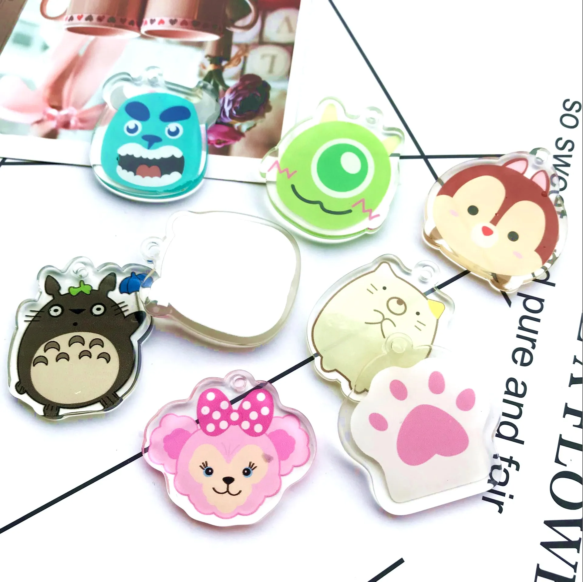 Бесплатная доставка! Акриловый мультяшный пластырь с плоской задней стороной