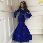 Женское вечернее платье-русалка, платье с длинным рукавом для выпускного вечера, официальное платье для торжества, 2019