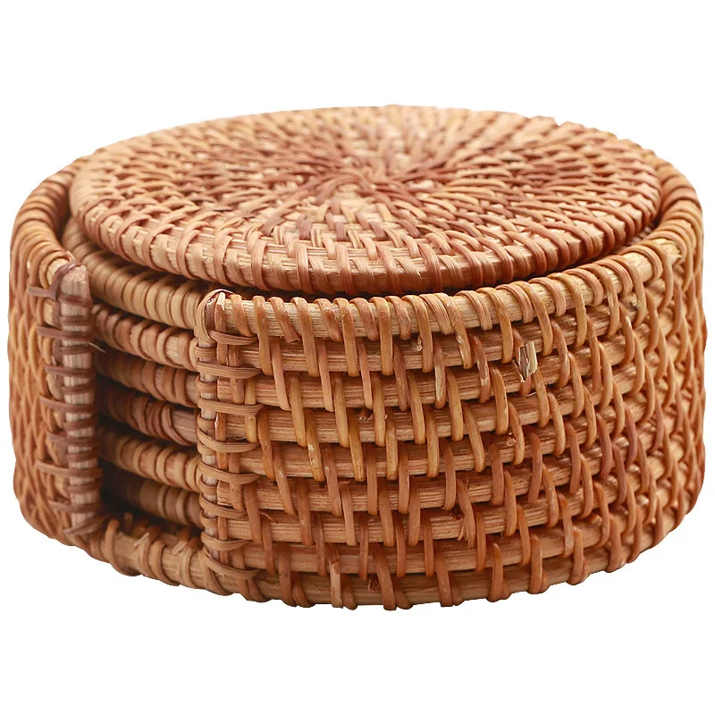 

Vietnam autumn rattan cup mat set tea mat cup holder tea set iron pot heat insulation mat pot mat cup mat